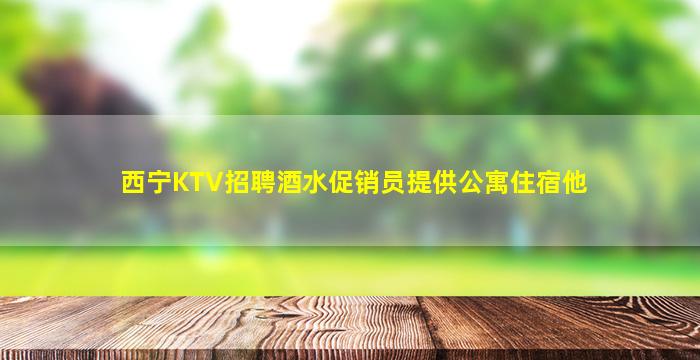 西宁KTV招聘酒水促销员提供公寓住宿他